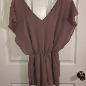 Tan Short Sleeve Romper